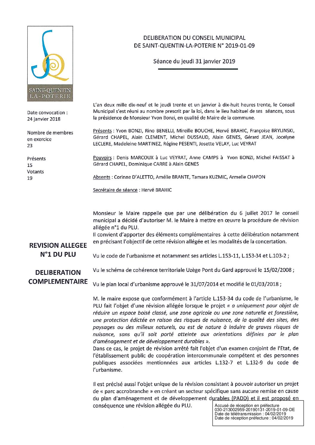 Aperçu du fichier Délibération conseil municipal 31 janvier 2019 