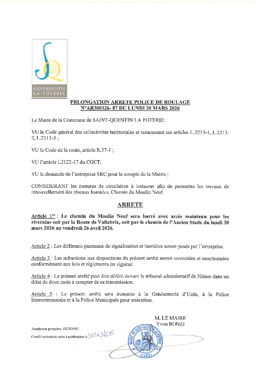 Aperçu du fichier N°AR300326- 87 ENTREPRISE SRC TRAVAUX DE RENOUVELLEMENT DES RESEAUX 