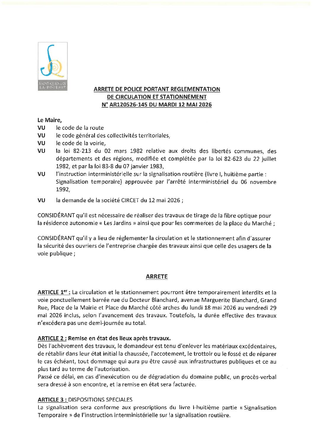 Aperçu du fichier N°AR120526-145 ENTREPRISE CIRCET TRAVAUX DE TIRAGE DE LA FIBRE OPTIQUE RÉSIDENCE AUTONOMIE LES JARDINS ET LES COMMERCES PLACE DU MARCHE 