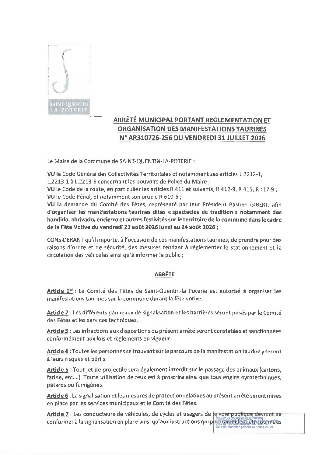 Aperçu du fichier N°AR310726-256 ORGANISATION DES MANIFESTATIONS TAURINES 
