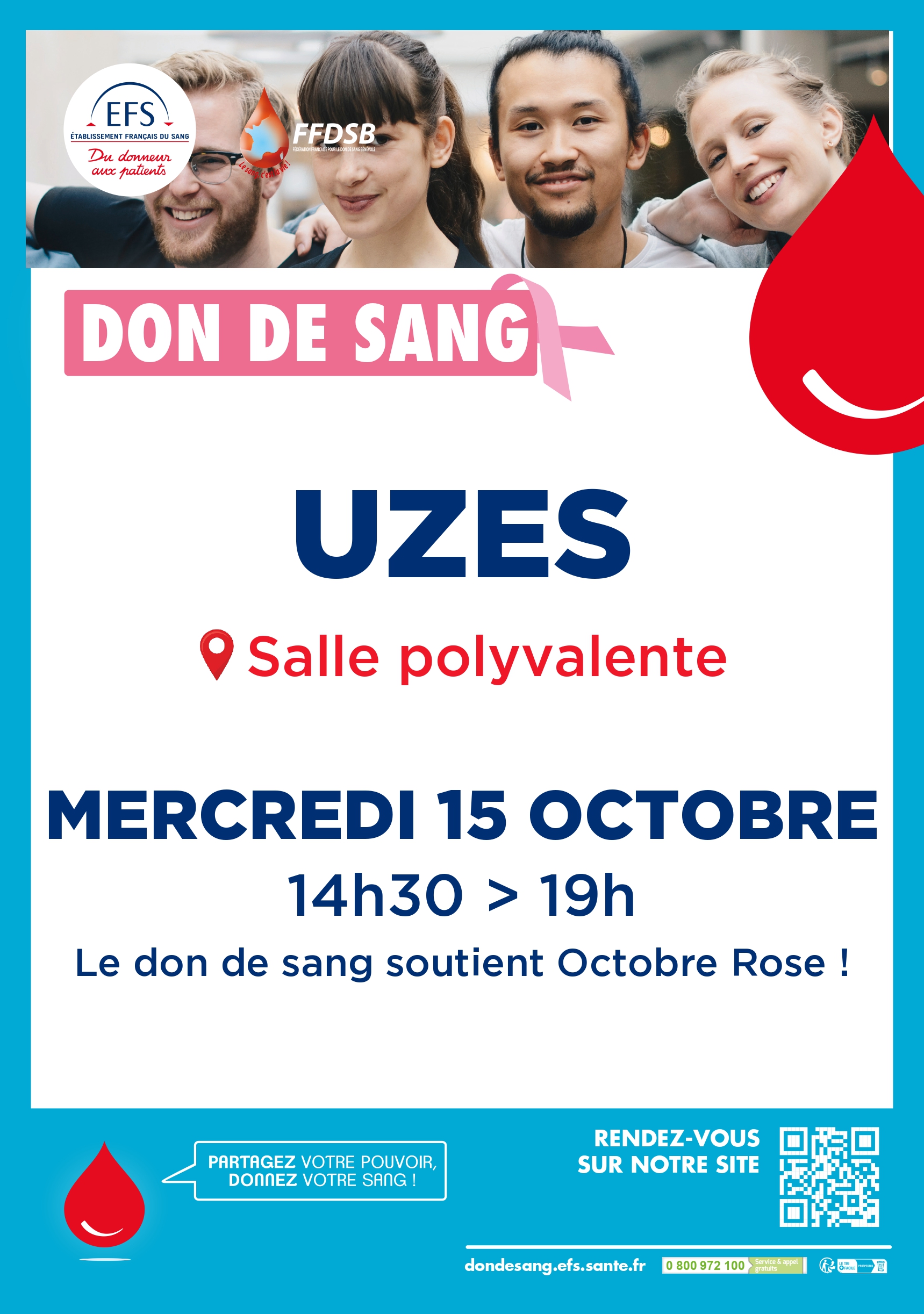 DON DU SANG OCTOBRE ROSE