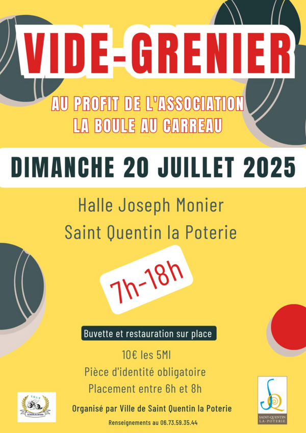 VIDE GRENIER LA BOULE AU CARREAU